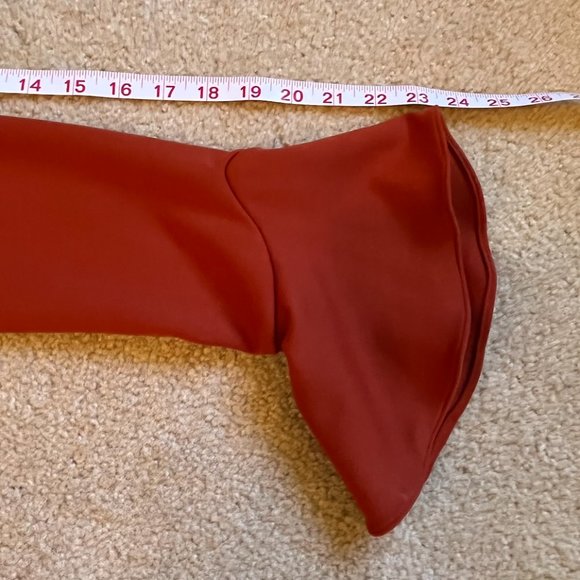 EUC Gianni Bini long sleeve dress w/ruffles, burnt orange, sz 8 - Picture 9 of 15